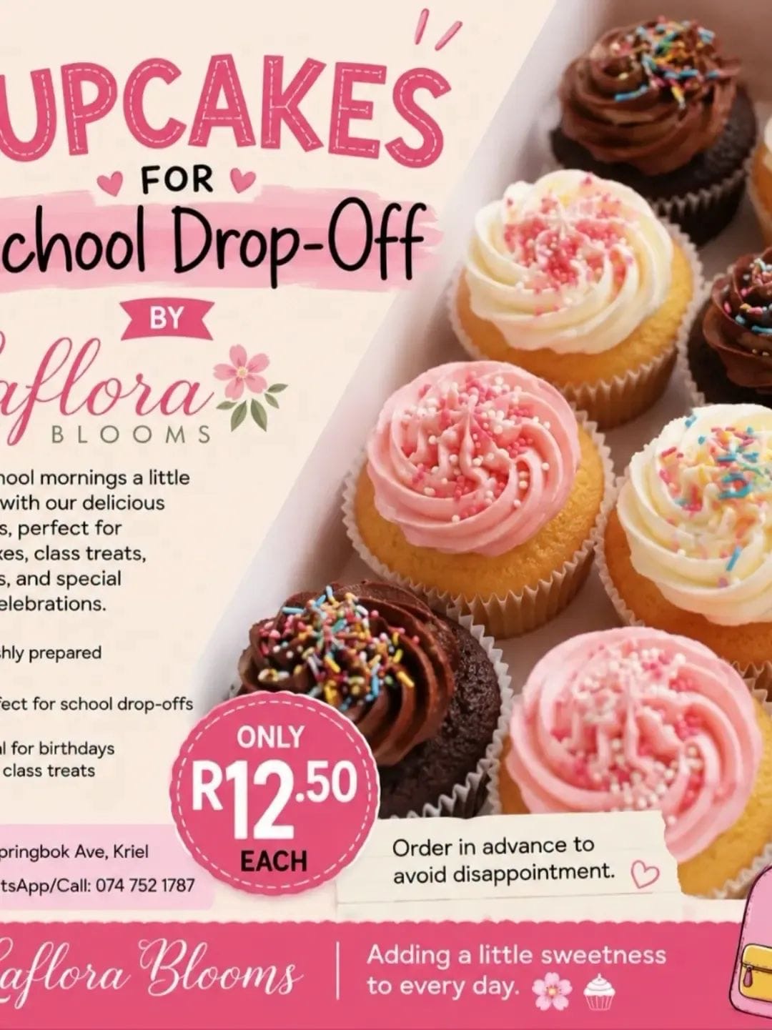 Freshly baked cupcakes by LaFlora Blooms