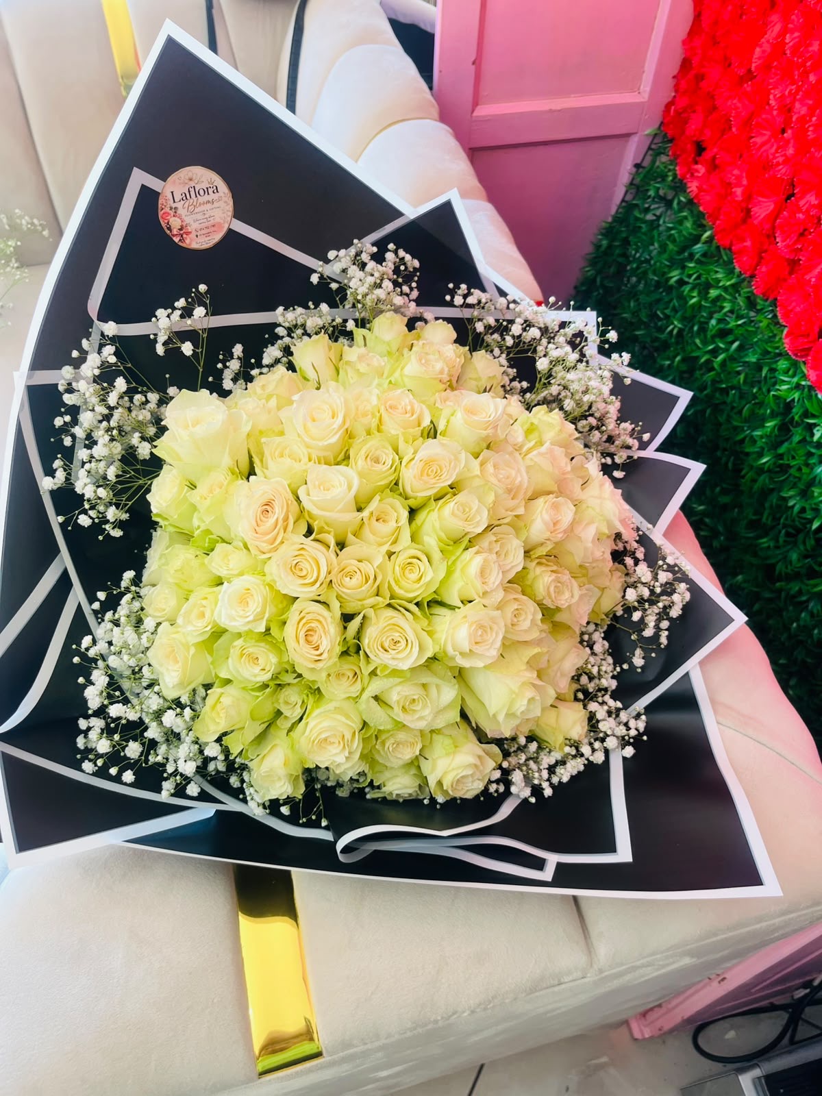 Luxury White Rose Bouquets by LaFlora Blooms