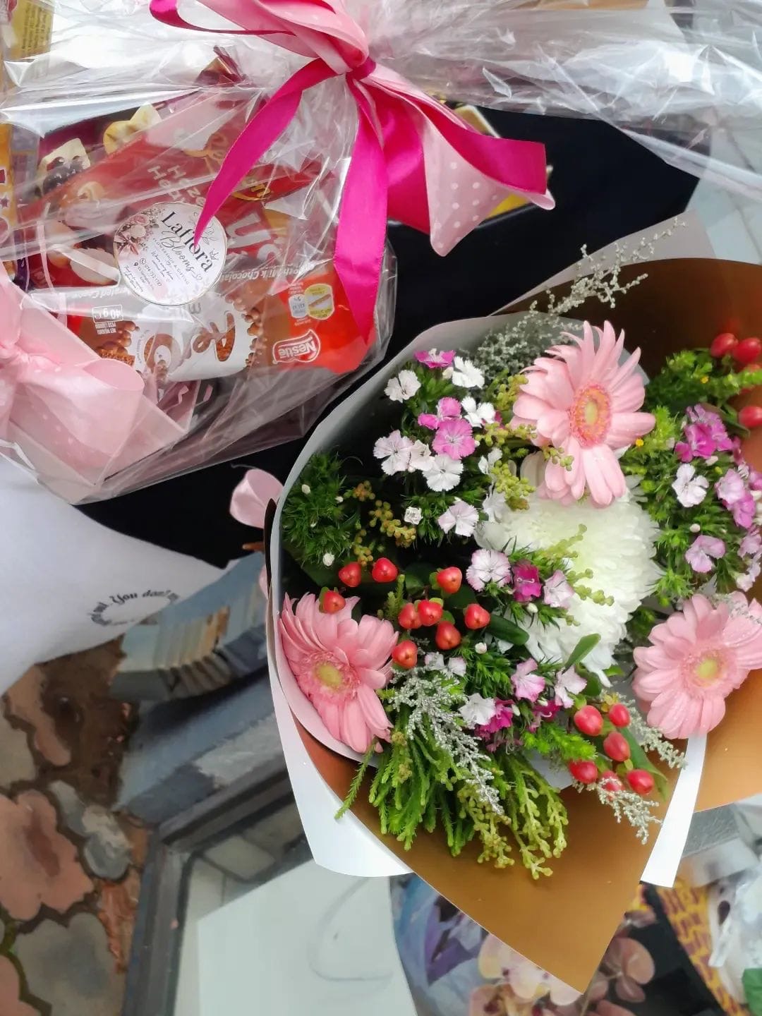 Flowers & Chocolate Combo by LaFlora Blooms